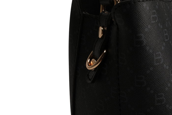 Lucky Bees Bolso de mano 328 v2, Piel de polivinilo, Negro y Gris